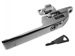 TIMBER LOCKING WINDOW HANDLE WITH NIGHT VENT - CHROME / GOLD