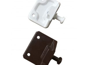 RES-LOK FACE MOUNTED WINDOW RESTRICTOR STUD PLATE - BROWN