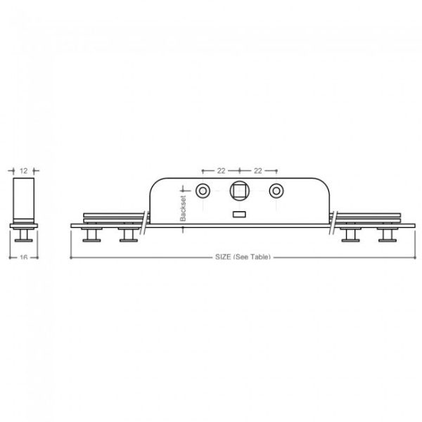 RAIL REACH IN-LINE ESPAGNOLETTE LOCK WITH 8MM MUSHROOM CAMS ALL SIZES - Image 2