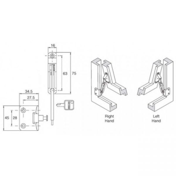 FACE MOUNTED RES-LOK KEY LOCKING WINDOW RESTRICTOR - LEFT HANDED - ALL ...