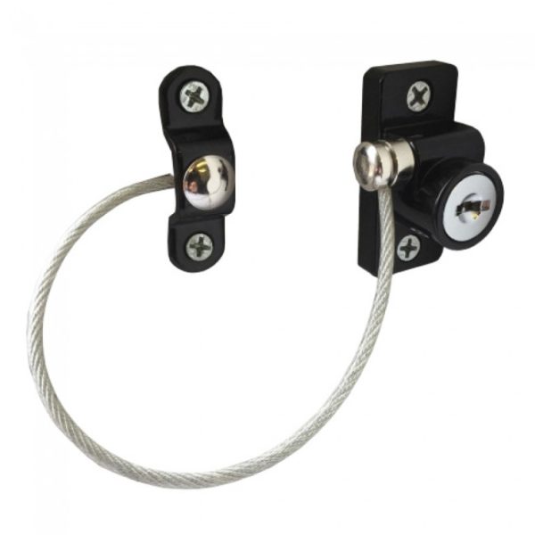 PVC-U CABLE WINDOW RESTRICTOR LOCKING SECURITY - ALL COLOURS