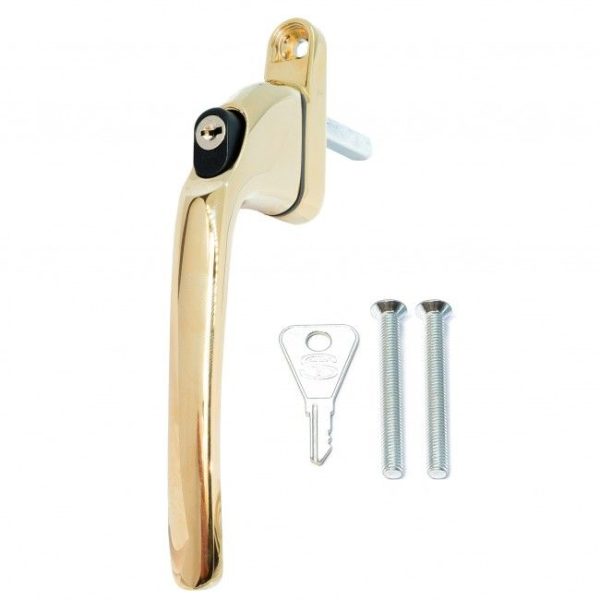 SCHLOSSER TECHNIK APTO INLINE KEY LOCKING ESPAG WINDOW HANDLES - GOLD