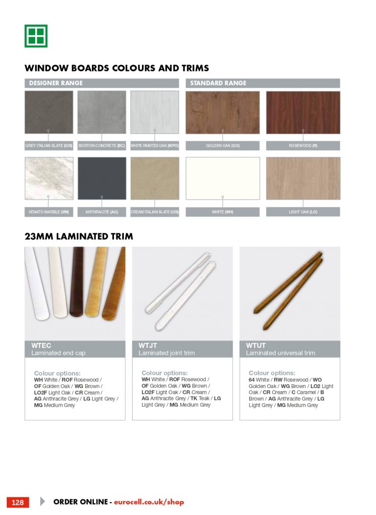 200mm Laminated Internal window board 5m all colours UPVC Shop