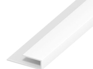 White Smooth Board Clip - Length 5m x Width 25mm {J Trim)