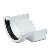Half-Round/Cast Iron Ogee LH Gutter Adptr (White)