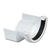 Half-Round/Cast Iron Ogee RH Gutter Adptr (White)